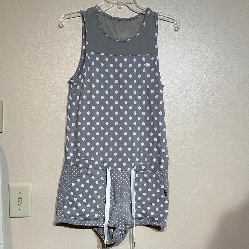 adidas Gray Polka Dot Jumpsuit